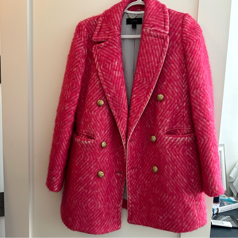 Pink J.Crew Pea Coat Size 0
